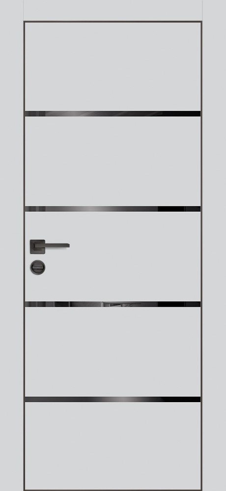 Межкомнатная дверь PX-17 черная кромка с 4-х ст. Сапфир матовый
