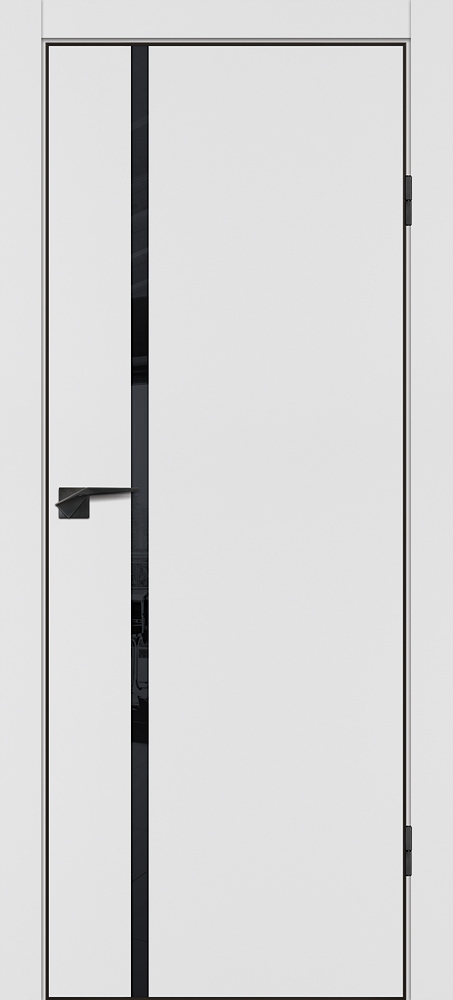 Межкомнатная дверь P-22  кромка ABS черная c 4-х ст. Белый матовый